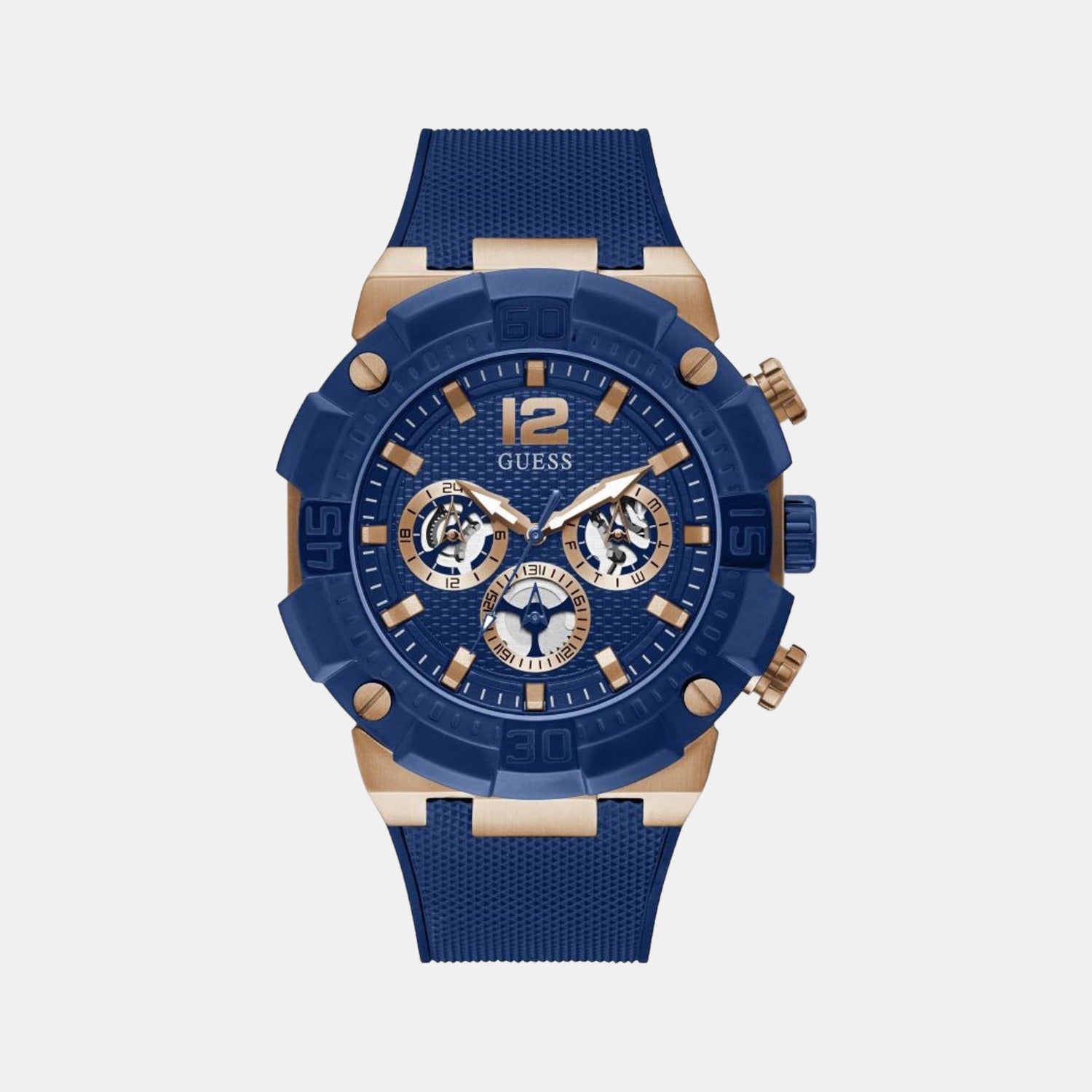 Guess Round Blue Analog watch
