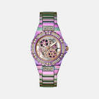 Guess Round Purple Analog watch