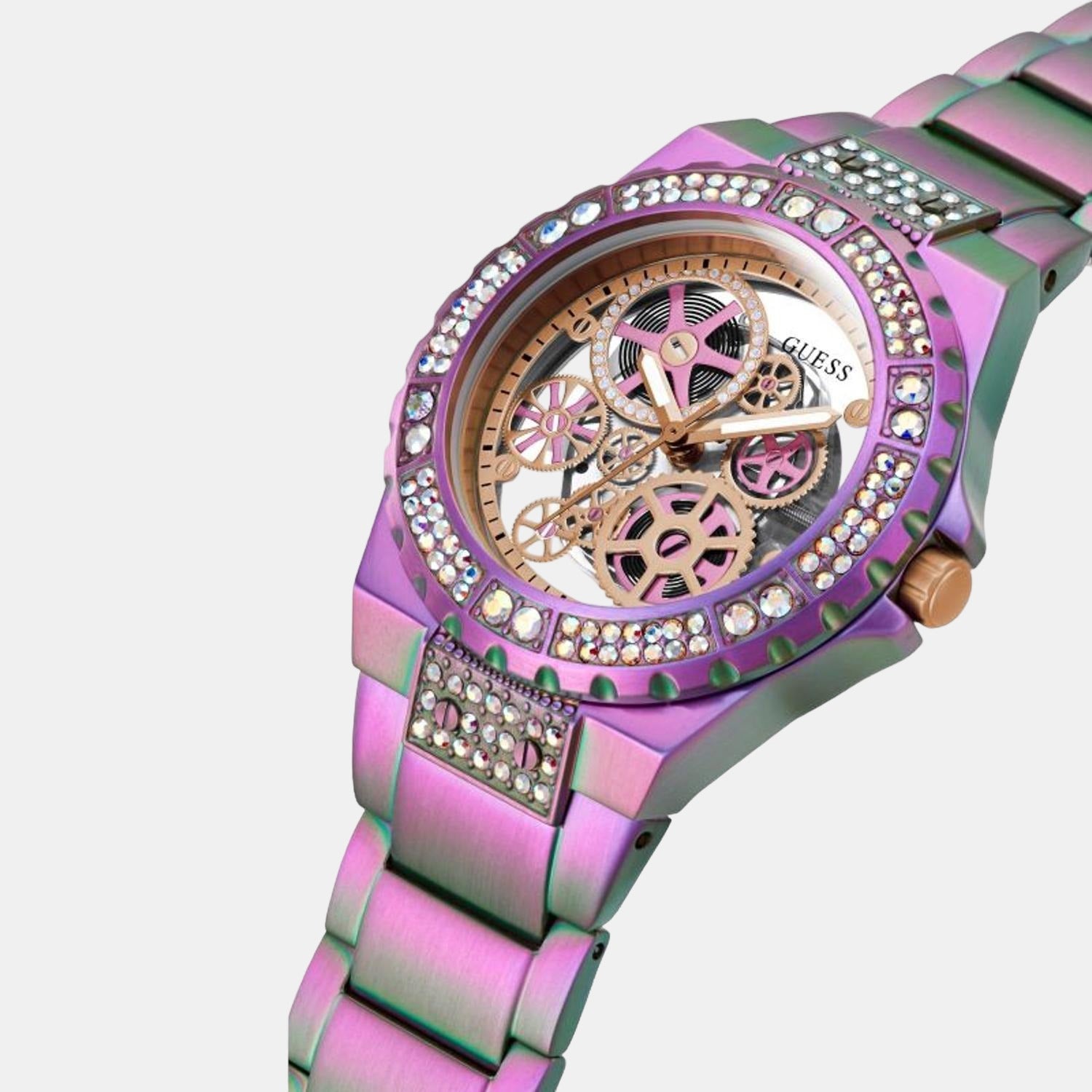 Guess Stainless Steel Round watch