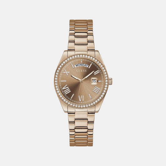 Female Rose Gold Analog Stainless Steel Watch GW0307L3