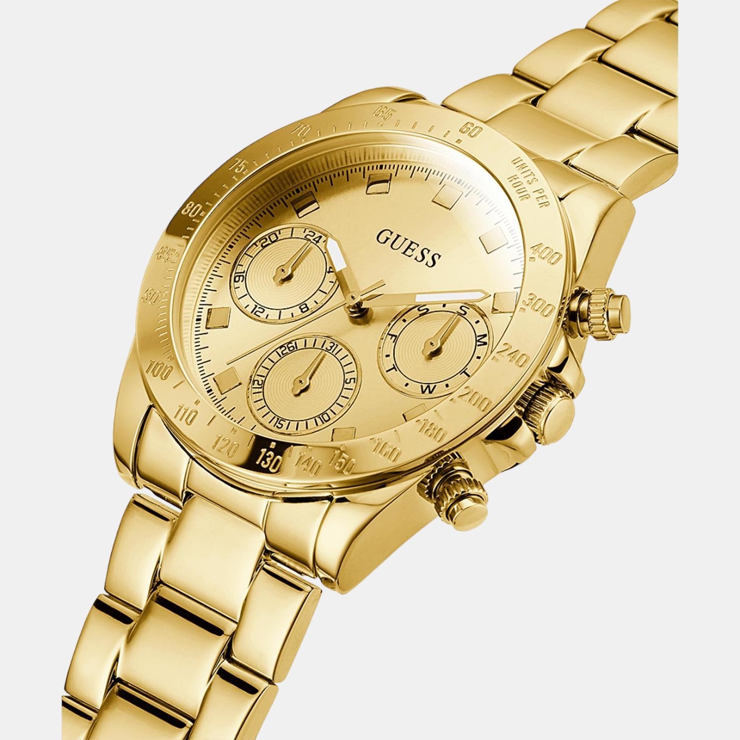 Female Gold Stainless Steel Chronograph Watch GW0314L2