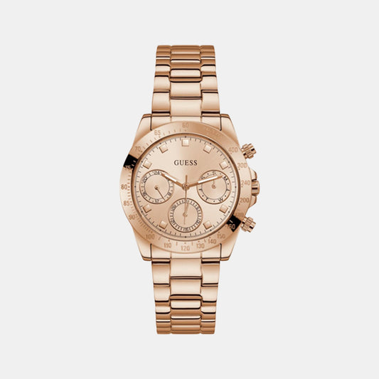 Female Rose Gold Stainless Steel Chronograph Watch GW0314L3