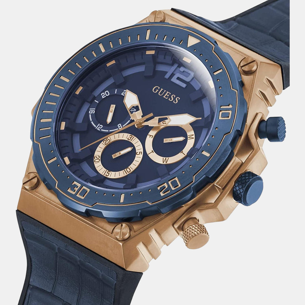 Guess Leather Blue watch