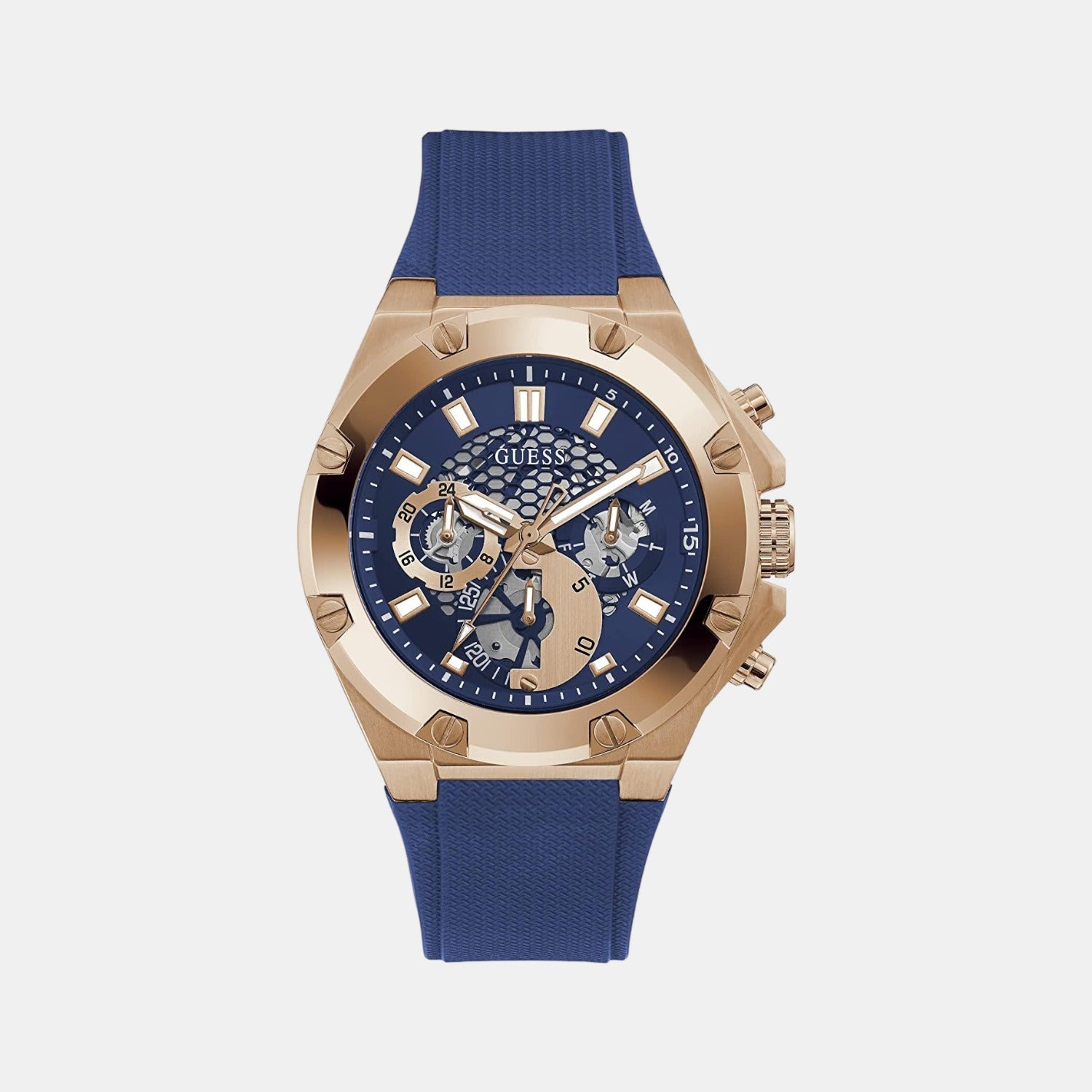 Guess Round Blue Analog watch