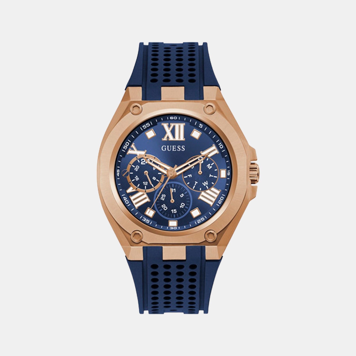 Guess Round Blue Chronograph watch