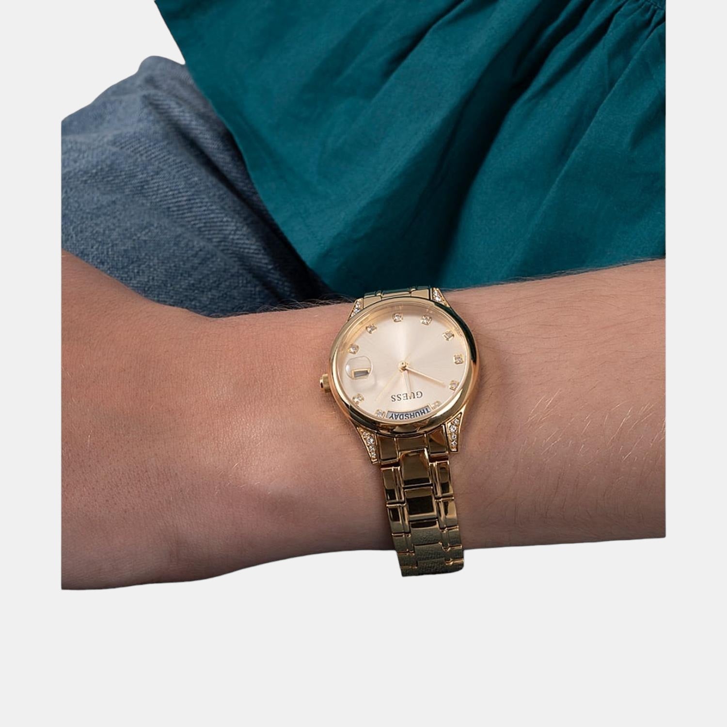 Guess Stainless Steel Round watch