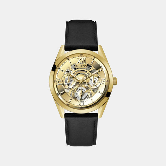 Male Gold Multifunction Analog Leather Watch GW0389G2