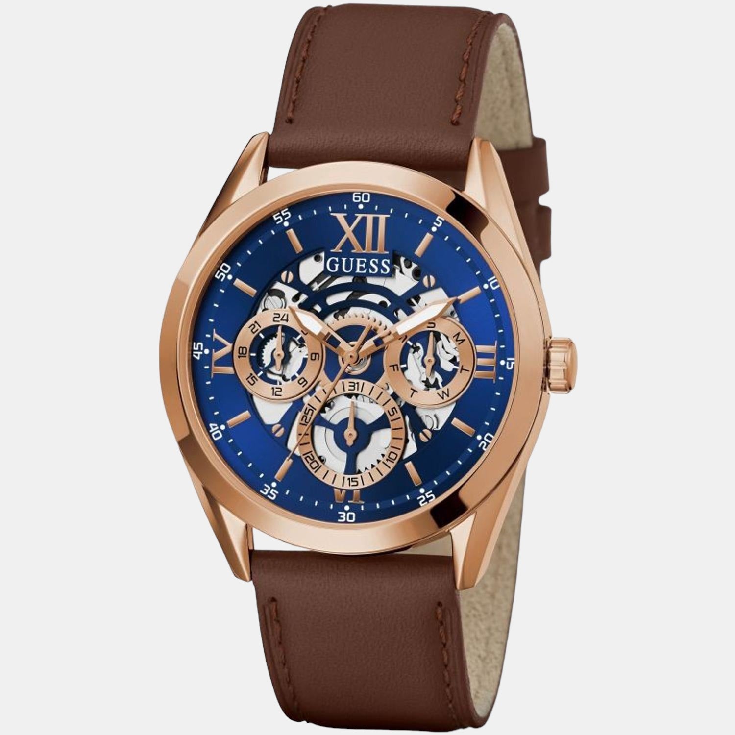 Guess Leather Blue watch