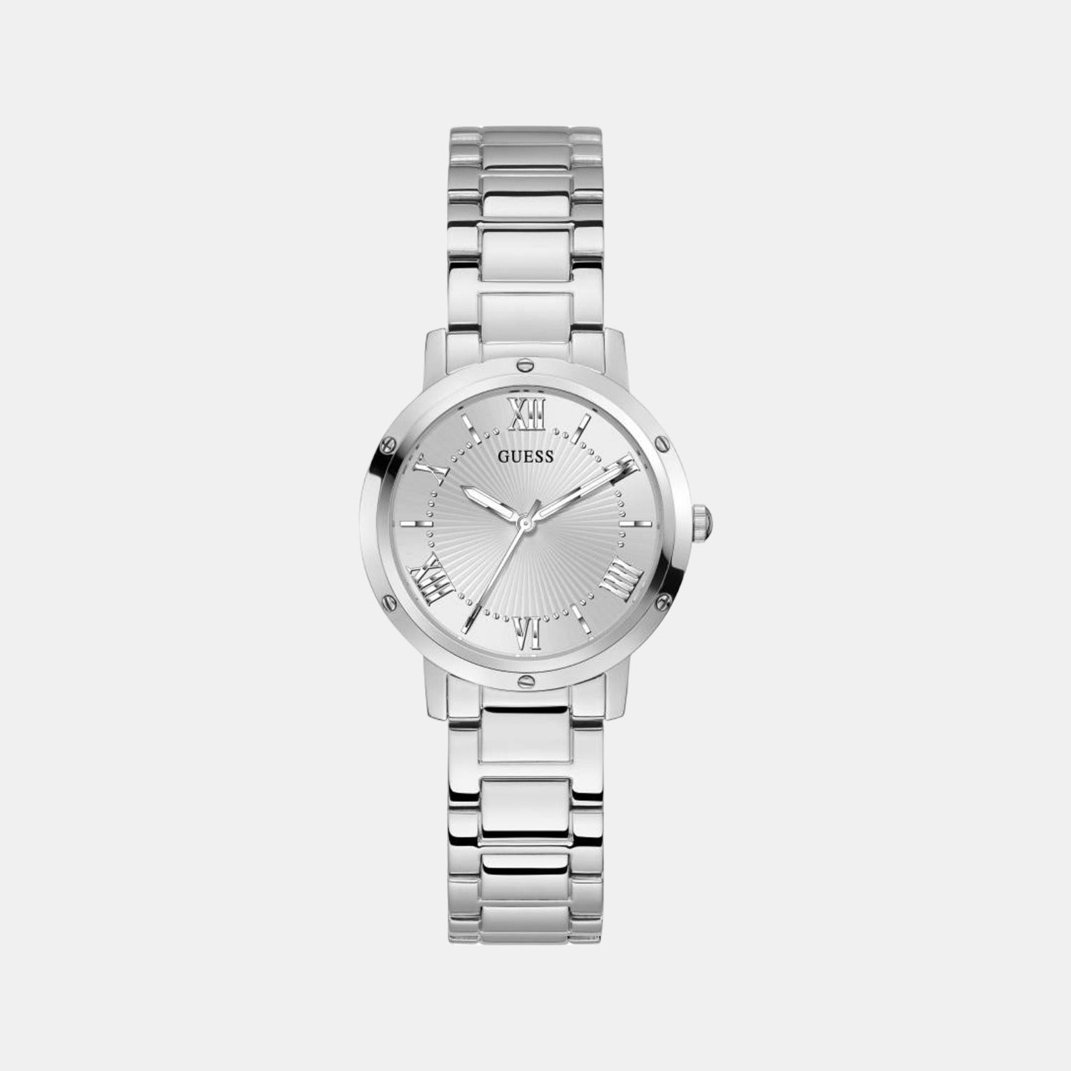 Guess Round Silver Analog watch
