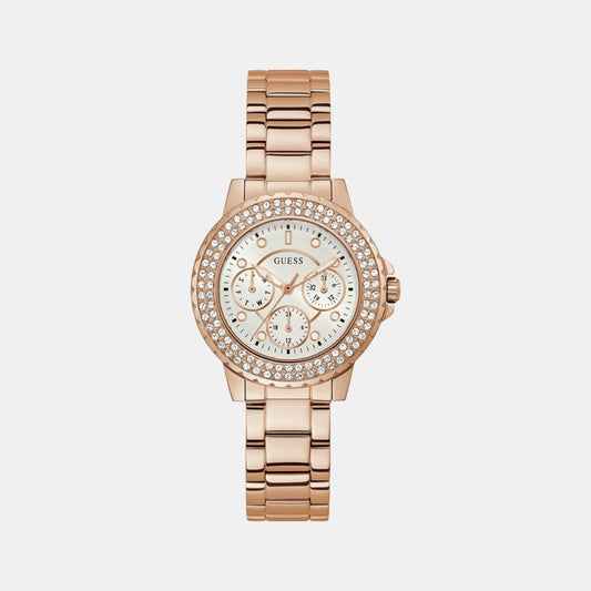 Female Rose Gold Stainless Steel Chronograph Watch GW0410L3
