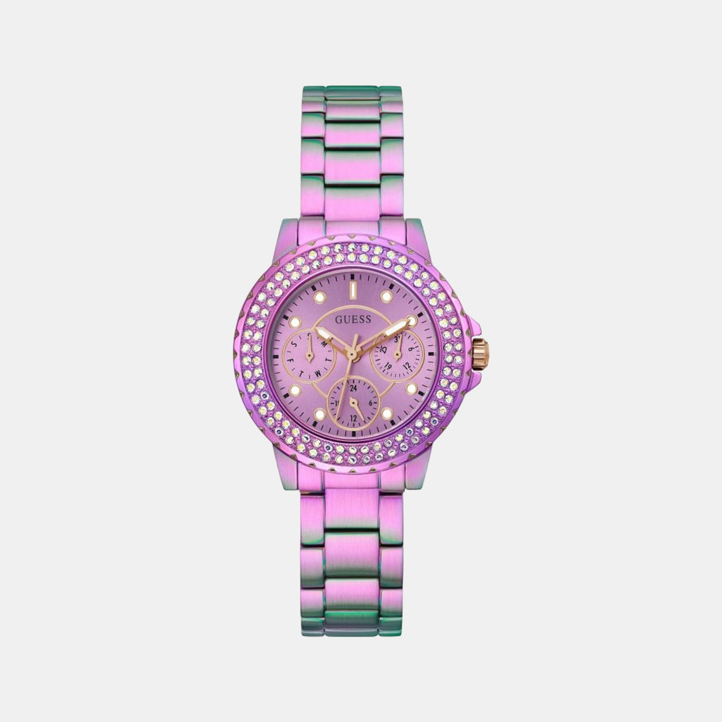 Guess Round Purple Chronograph watch
