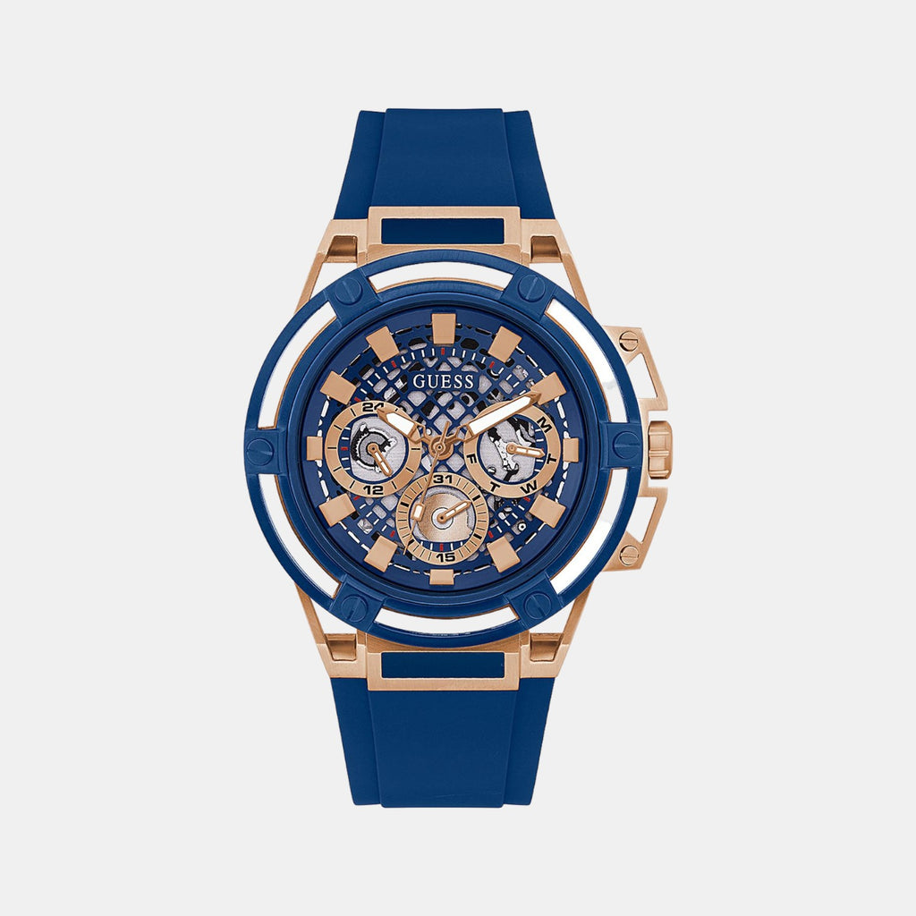Guess Round Blue Chronograph watch