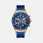 Guess Round Blue Chronograph watch
