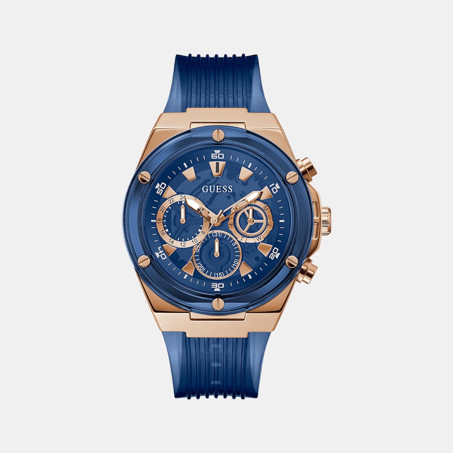 Guess Round Blue Chronograph watch