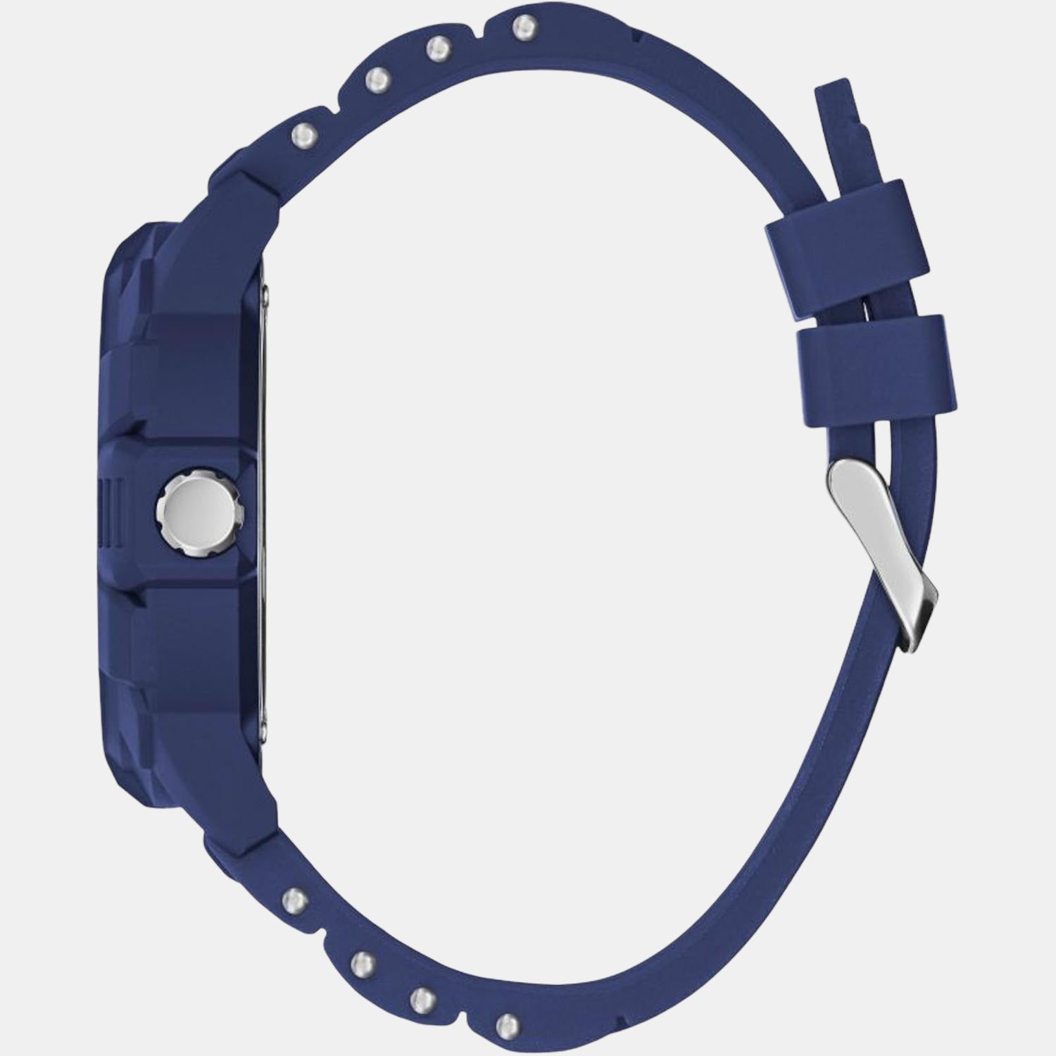 Guess Men Round Blue watch