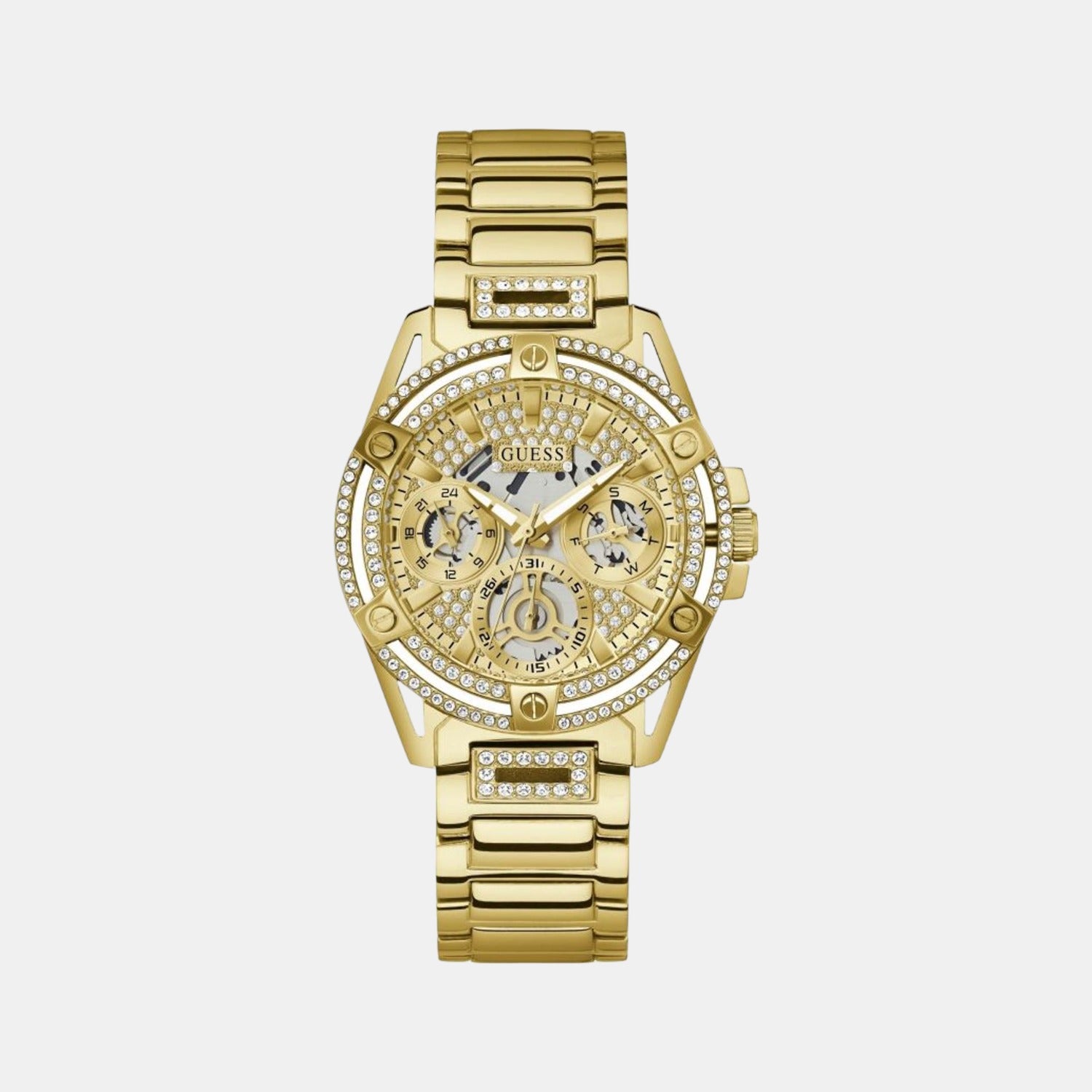 Female Gold Multifunction Analog Stainless Steel Watch GW0464L2