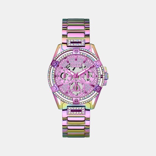 Female Purple Stainless Steel Chronograph Watch GW0464L4