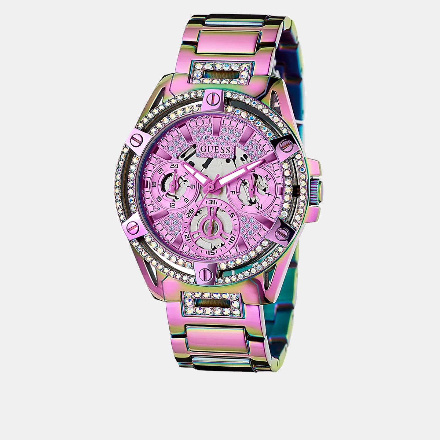 Guess Women Round Purple watch