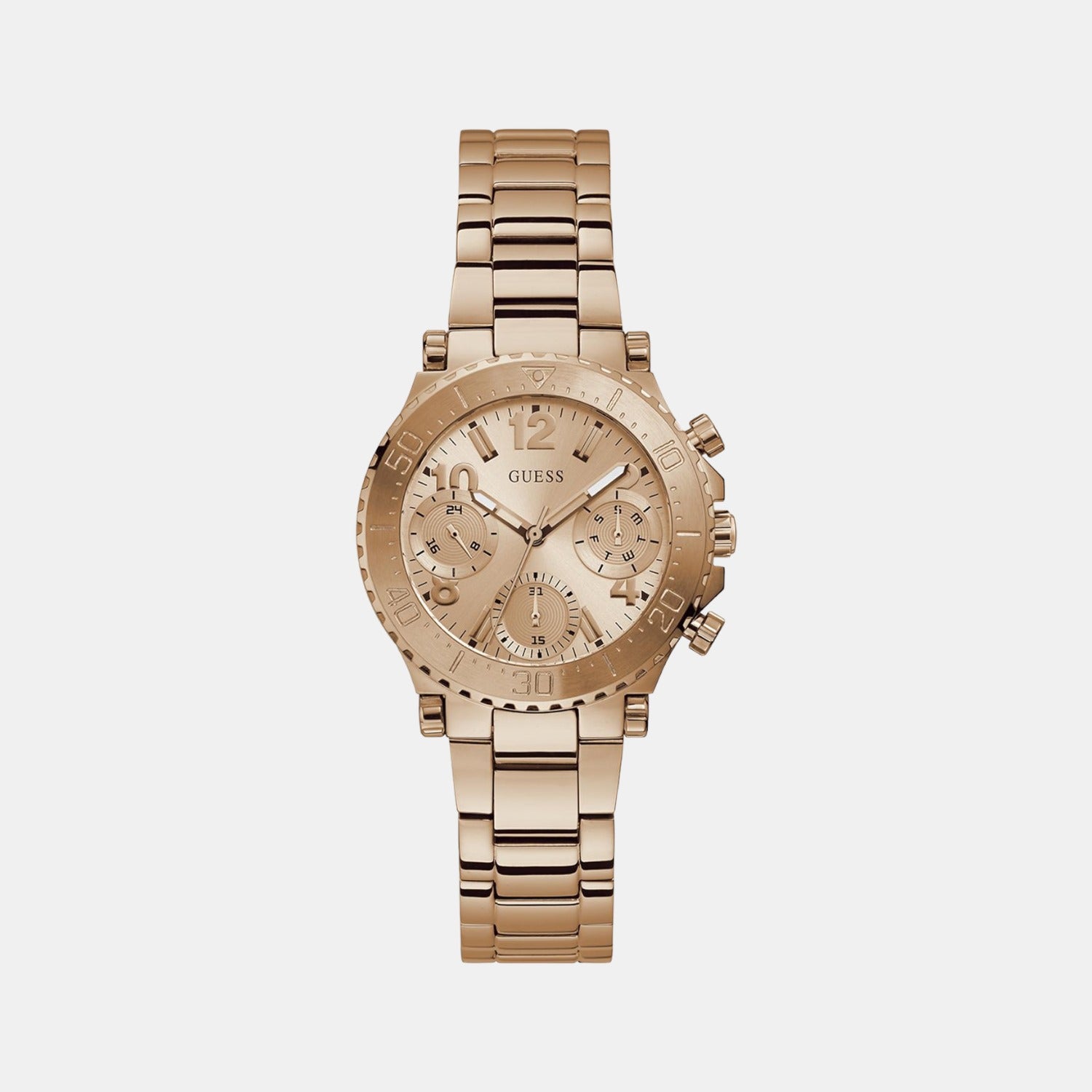 Guess Round Rose Gold Chronograph watch