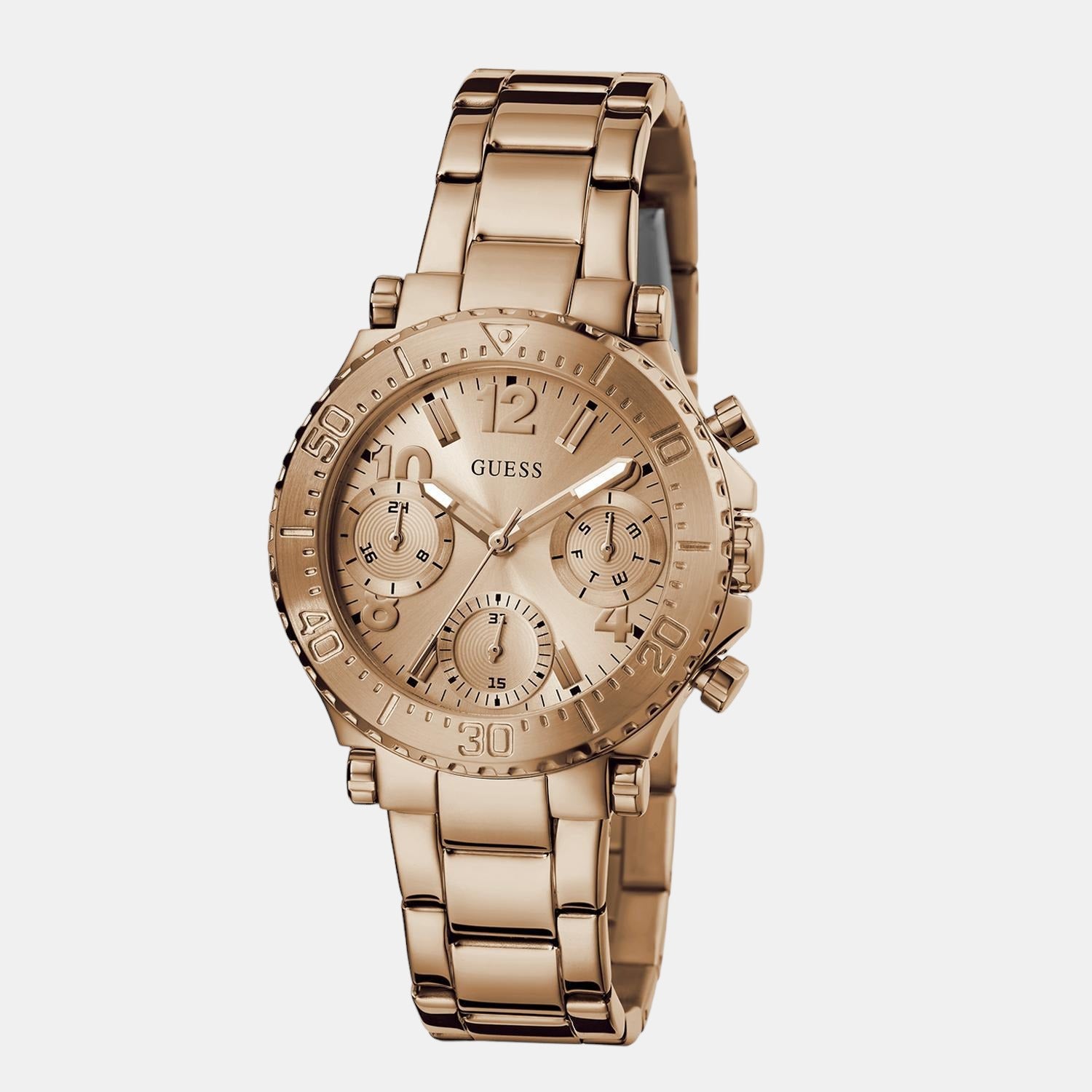 Guess Female Rose Gold Analog Stainless Steel Watch Guess Just