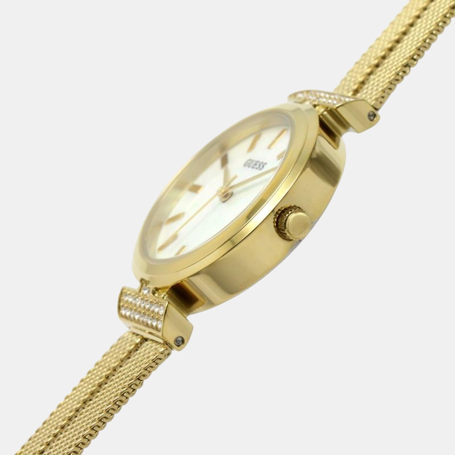 Guess Women Round Mother Of Pearl watch