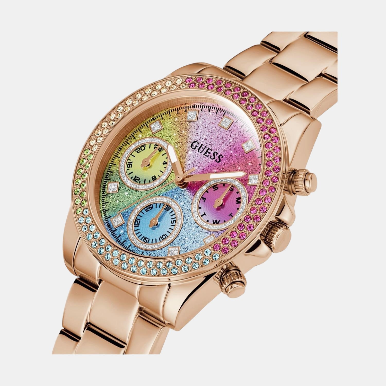 Guess Women Round Two Tone watch