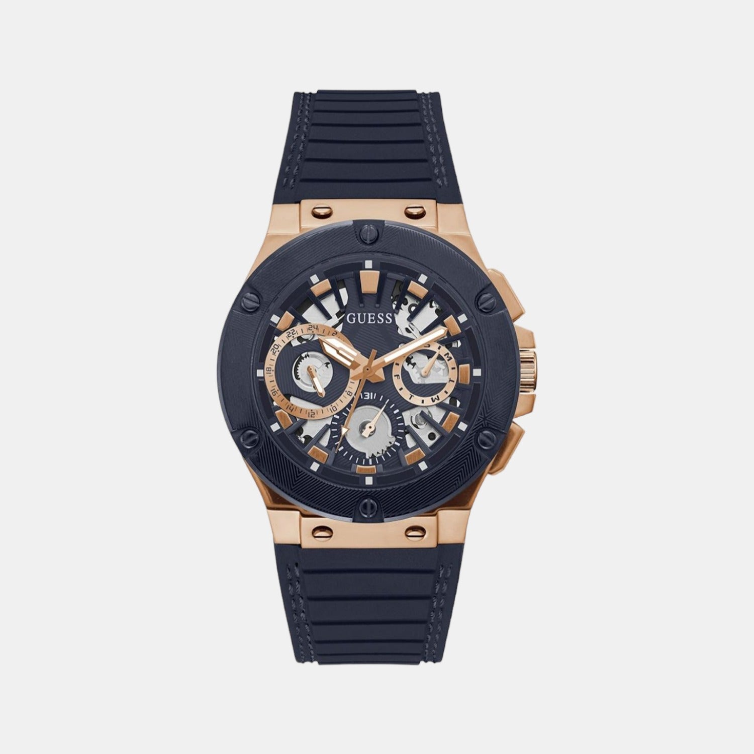 Guess Round Blue Analog watch