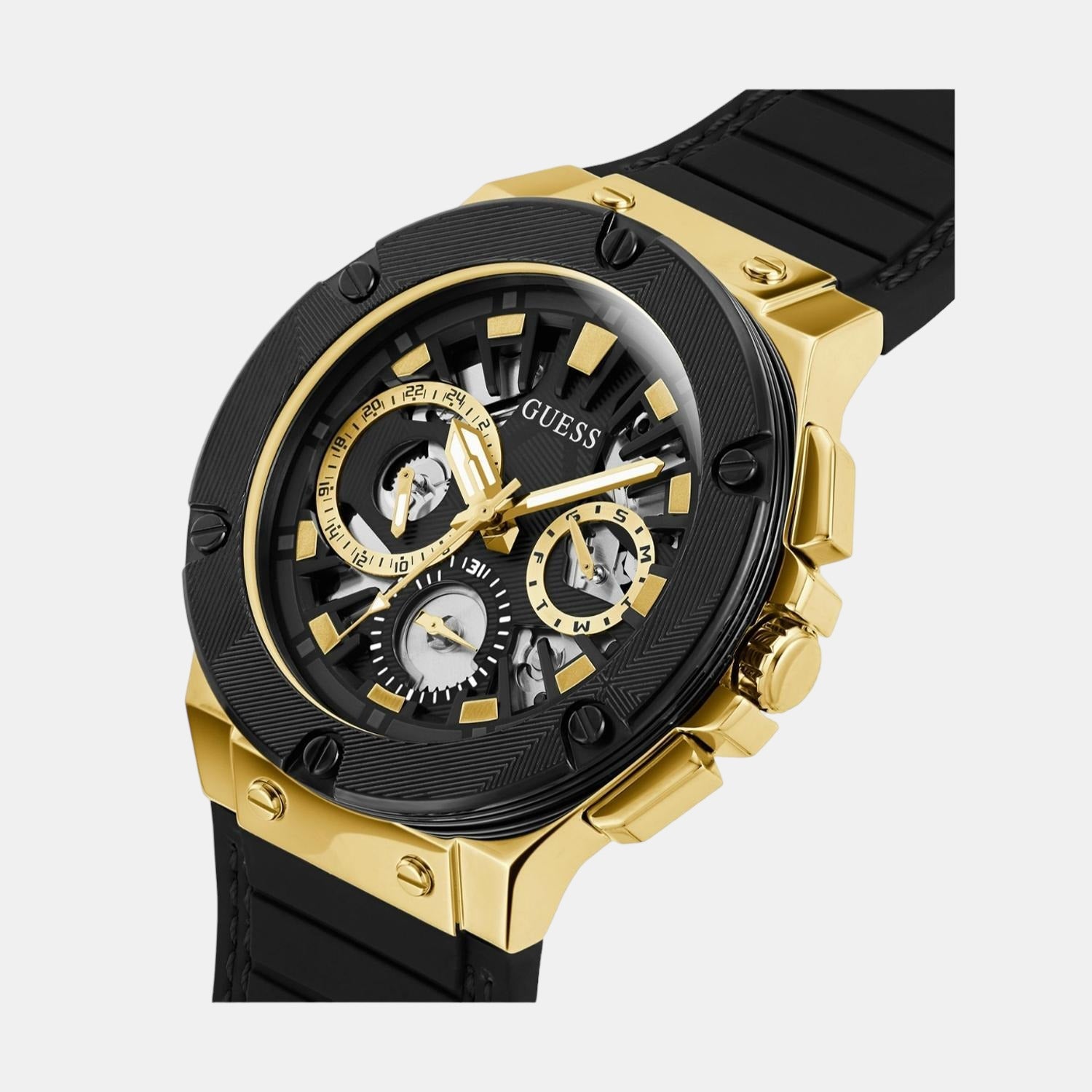 Guess black sale gold watch