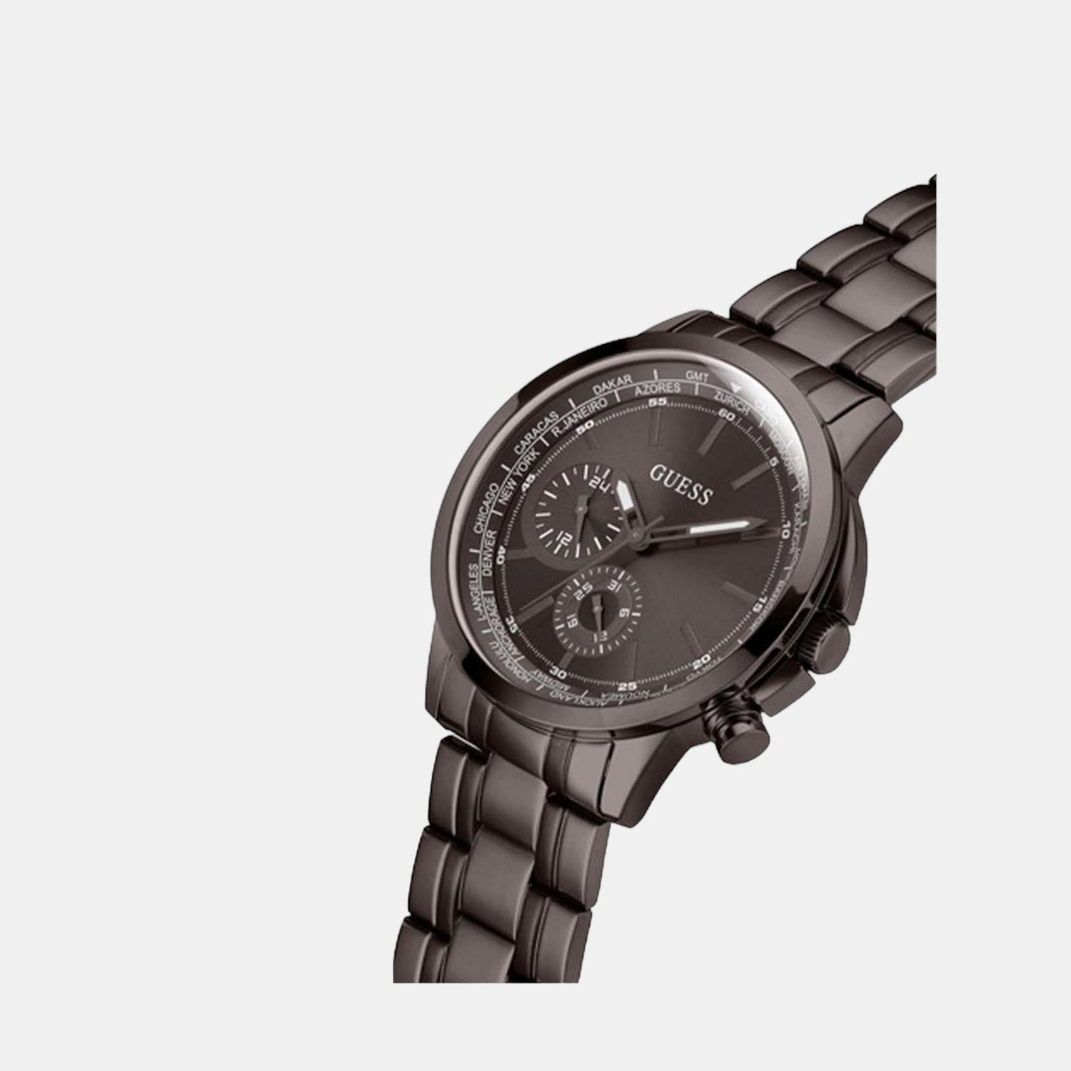 Guess Men Round Brown watch