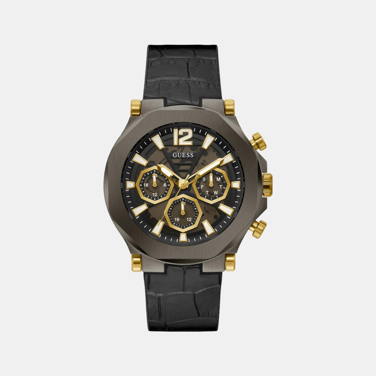 Guess Round Black Chronograph watch