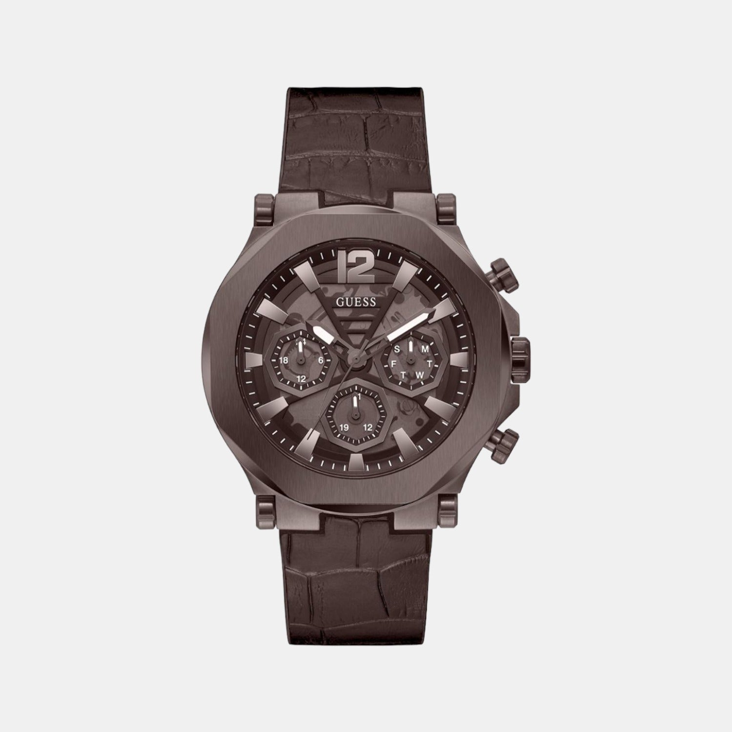 Guess Round Brown Chronograph watch