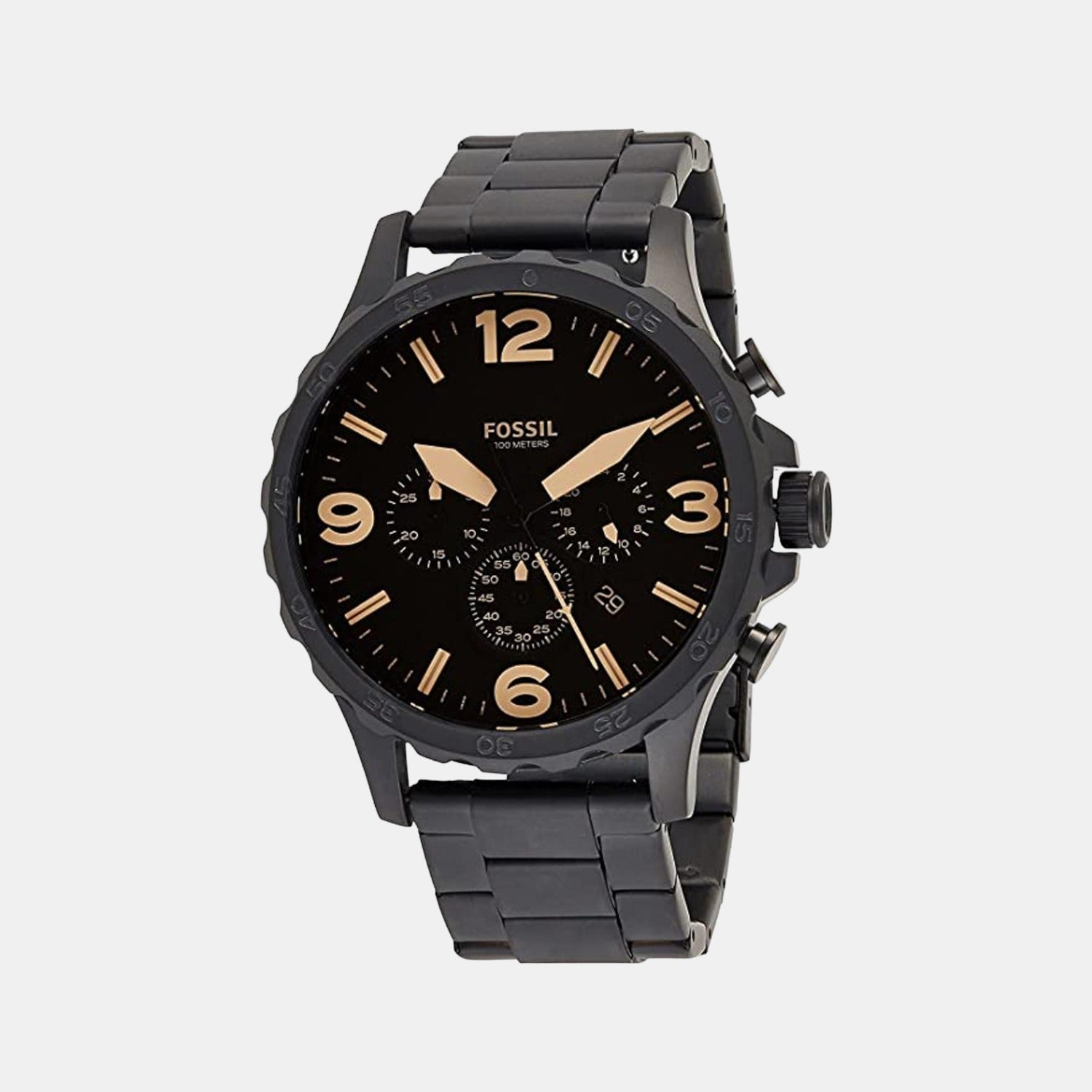 Male Black Stainless Steel Chronograph Watch JR1356