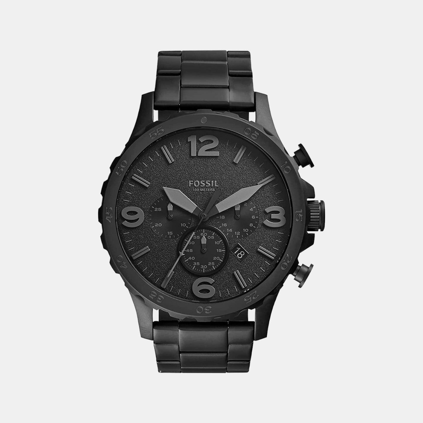 Male Black Stainless Steel Chronograph Watch JR1401