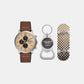 Male Brown Leather Chronograph Watch LE1149SET