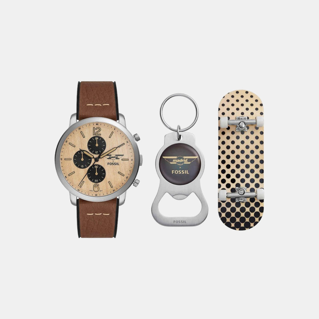 Fossil Round Brown Chronograph watch