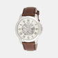Male Cream Analog Leather Automatic Watch ME3099