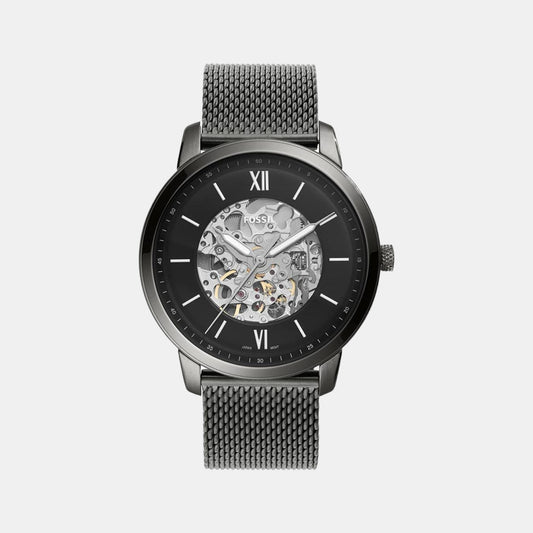 Male Black Analog Stainless Steel Automatic Watch ME3185