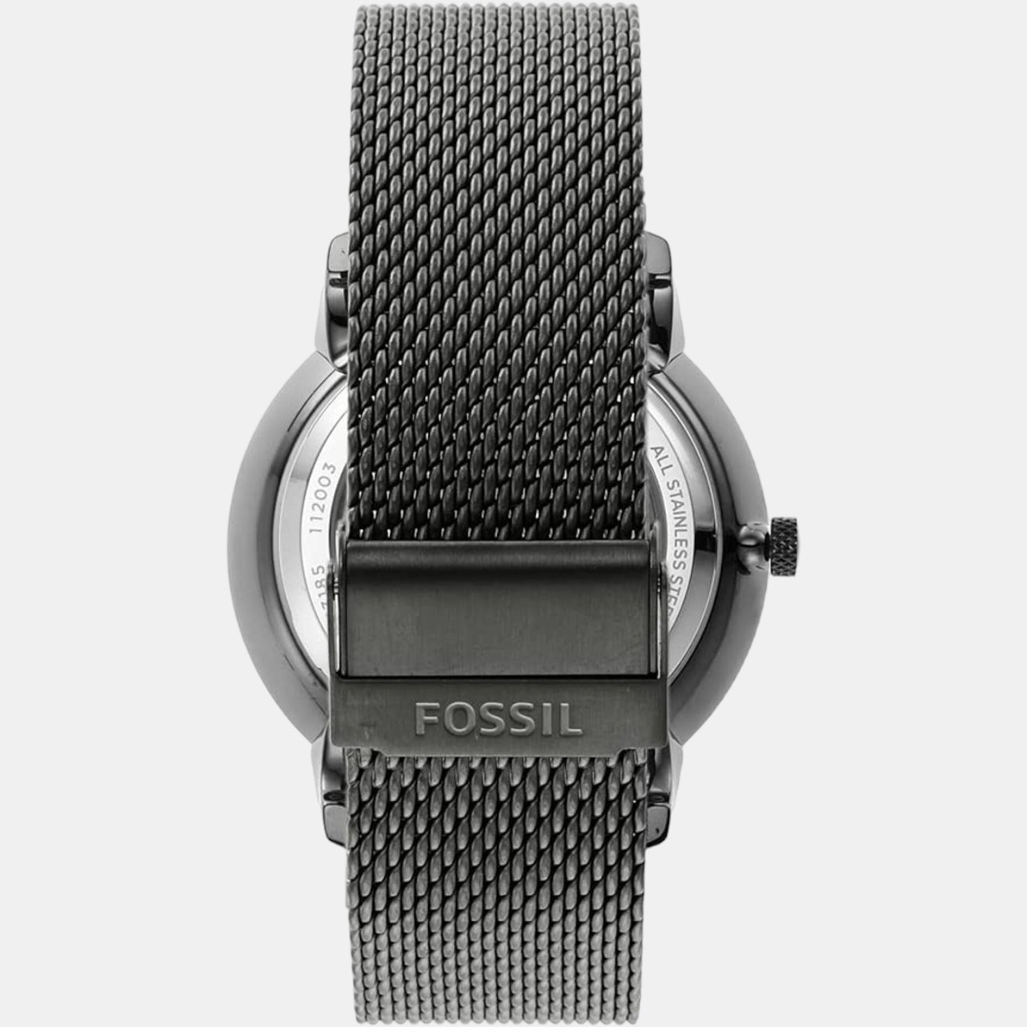 Fossil tailor mechanical black leather online watch