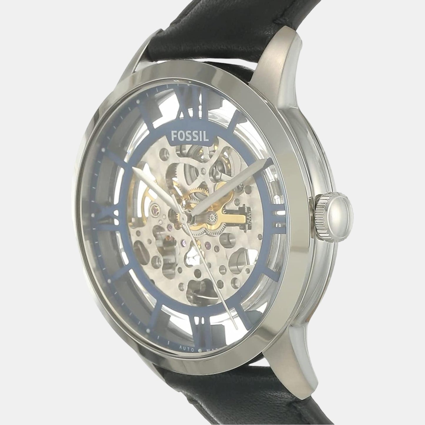 Male Blue Analog Leather Automatic Watch ME3200