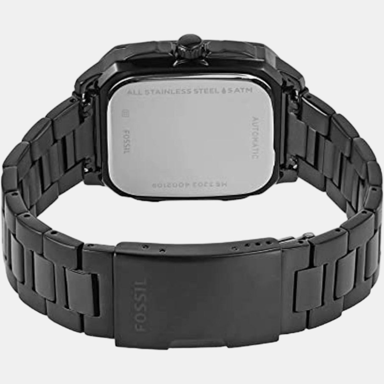 Fossil Inscription Men Automatic Black Dial Analog Stainless Steel