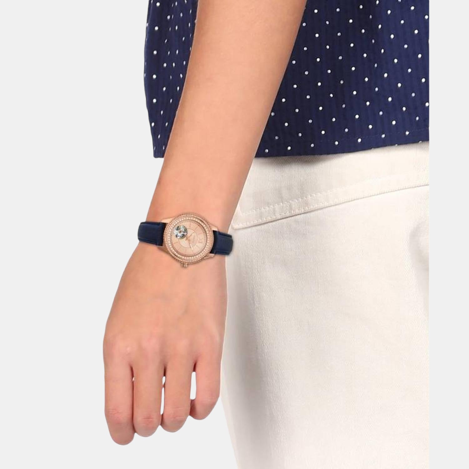 Fossil Leather Rose Gold watch