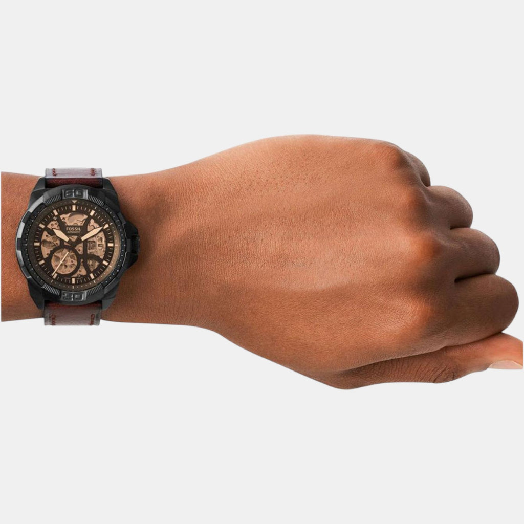 Bronson Men Automatic Black Dial Analog Leather Watch ME3219