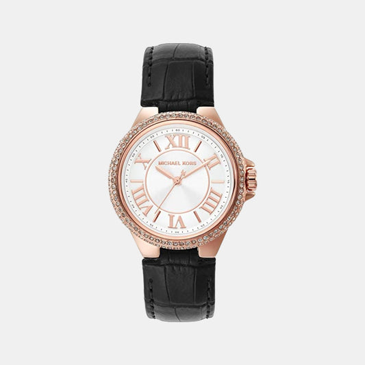 Female White Analog Leather Watch MK2962
