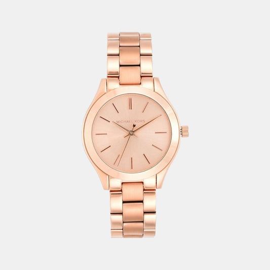 Female Rose Gold Analog Stainless Steel Watch MK3513I