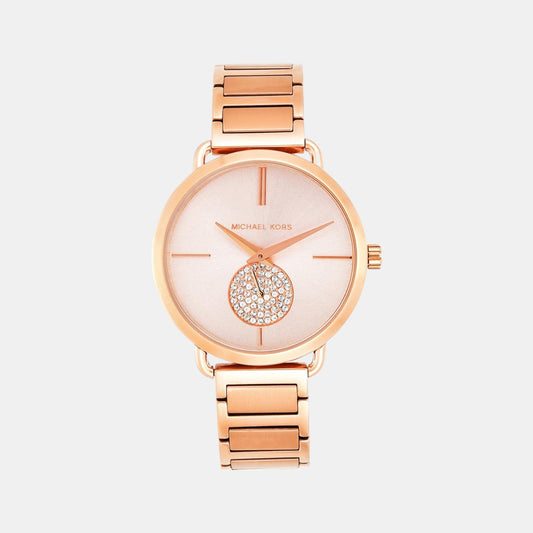 Female Rose Gold Analog Stainless Steel Watch MK3640I