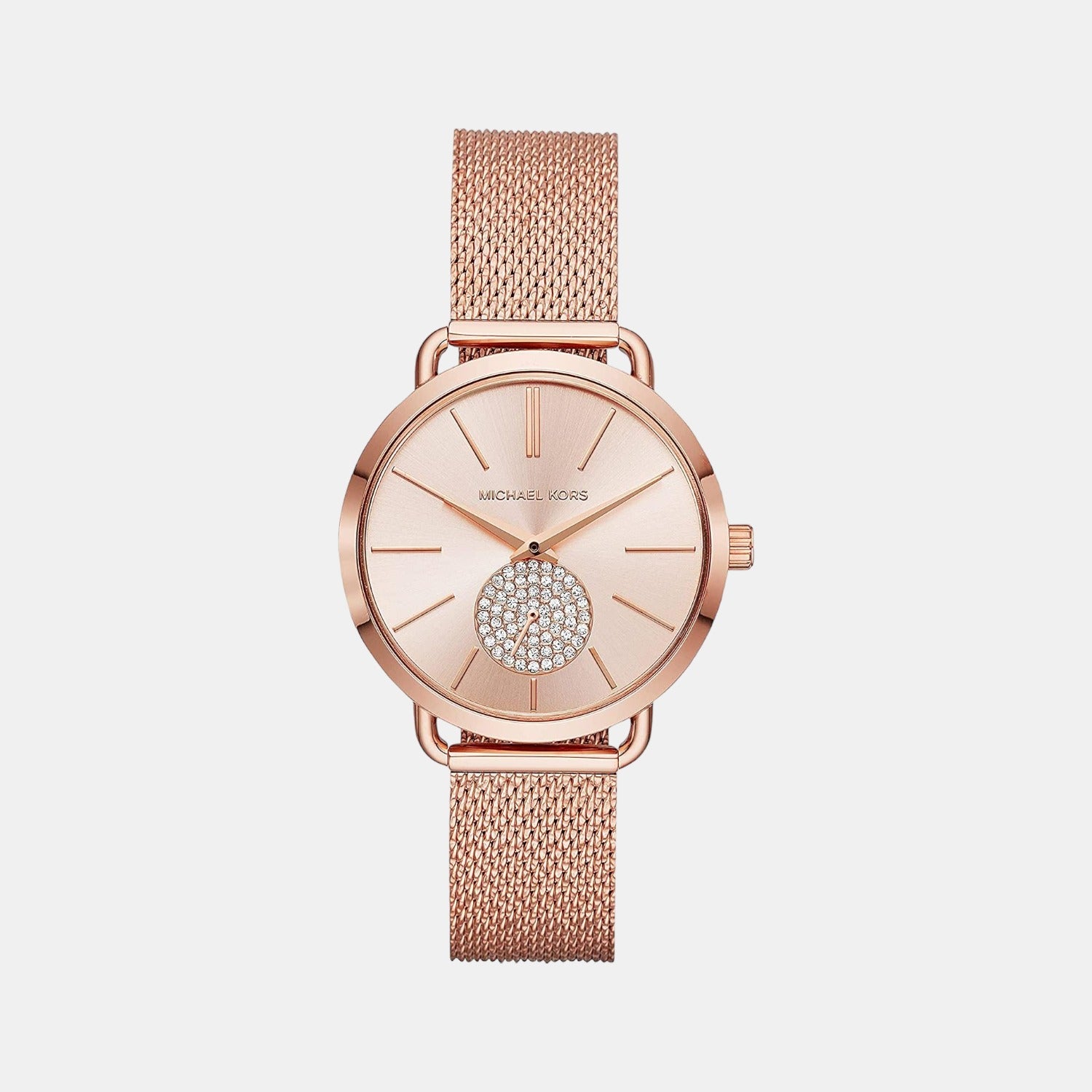 Female Rose Gold Analog Stainless Steel Watch MK3845