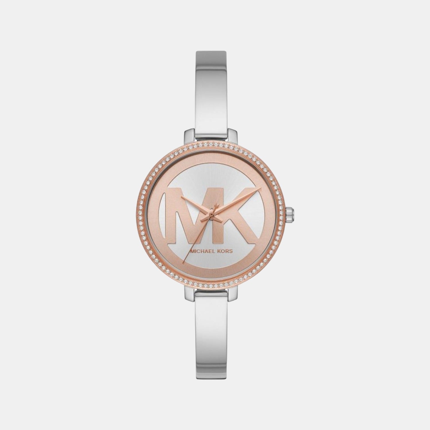 Jaryn Women Quartz Dual Tone Dial Analog Stainless Steel Watch MK4546 ...