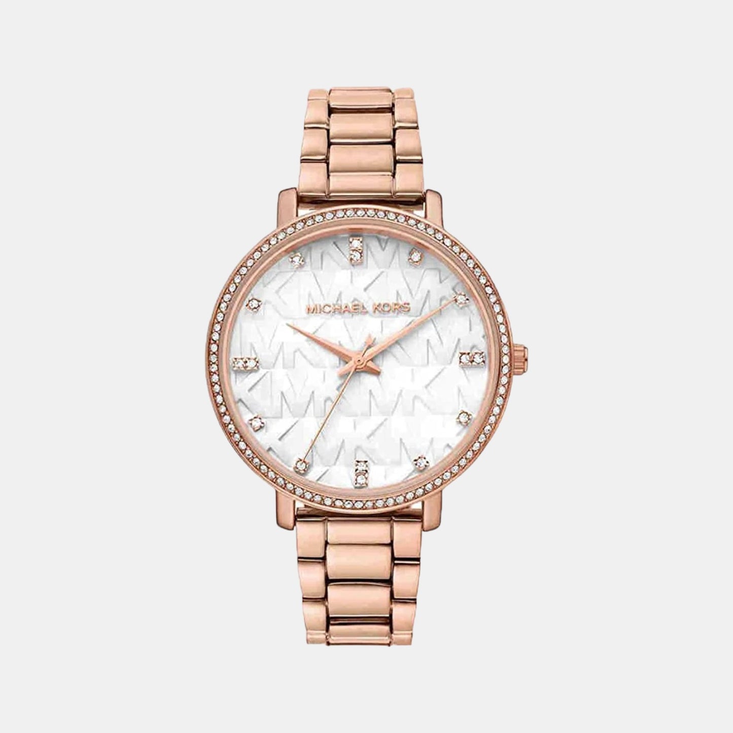 Female White Analog Stainless Steel Watch MK4594