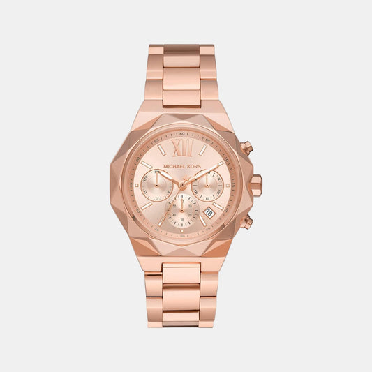 Female Rose Gold Stainless Steel Chronograph Watch MK4688