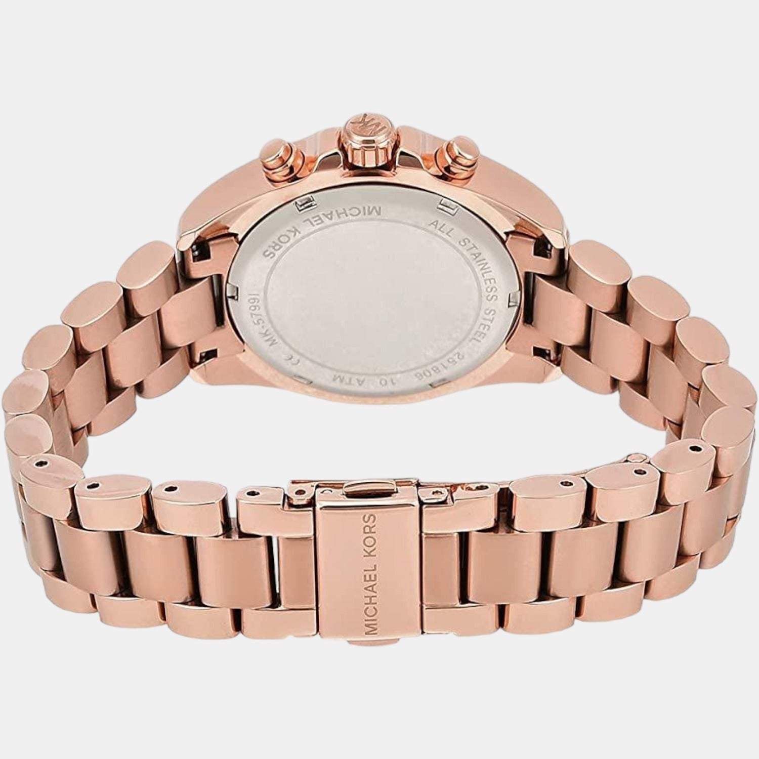 Mini Bradshaw Women Quartz Rose Gold Dial Chronograph Stainless Steel Watch MK5799